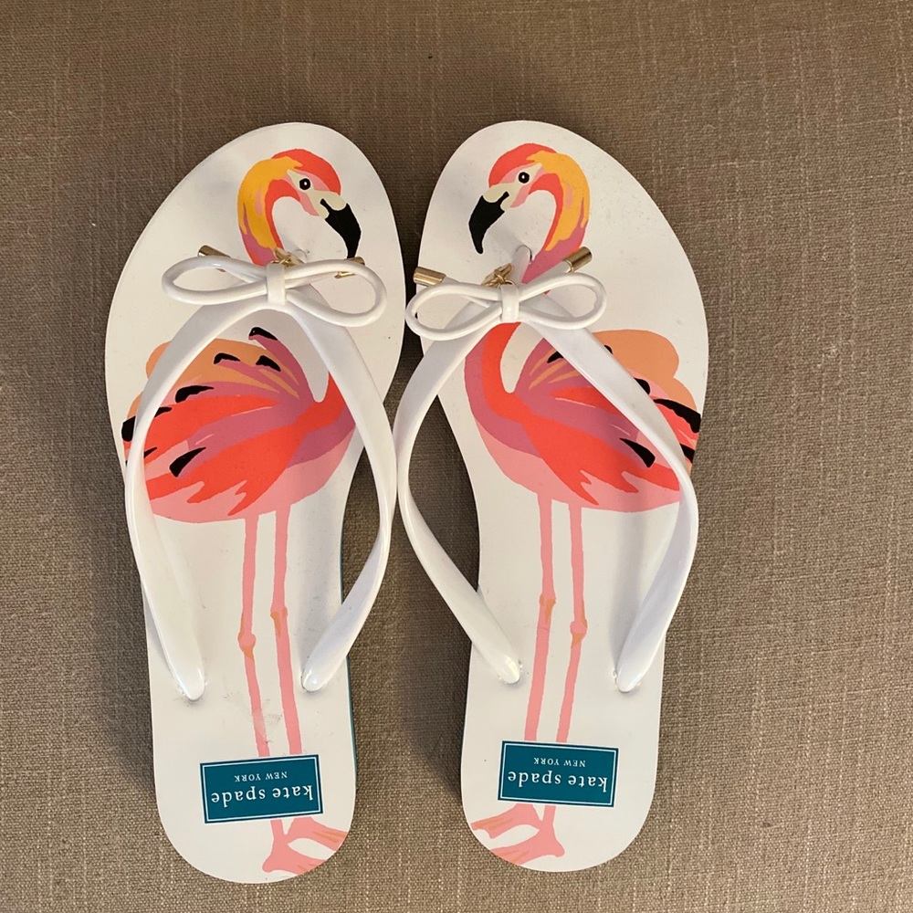 Kate Spade White w/ Flamingo Flip Flops